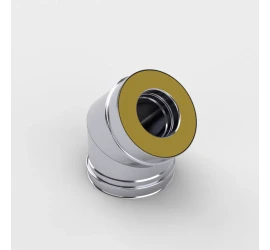 Отвод 45° сэндвич d200/300 мм нерж. 0,8/0,5 мм AISI304/AISI430