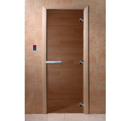 Стеклянная дверь для бани и сауны DoorWood «Бронза» 1900х700