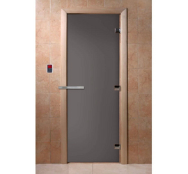 Стеклянная дверь для бани и сауны DoorWood «Графит Матовая» 1900х700