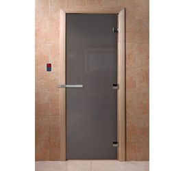 Стеклянная дверь для бани и сауны DoorWood «Графит» 2000х700