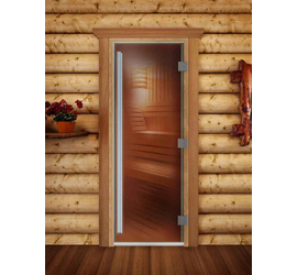 Стеклянная дверь для бани и сауны DoorWood «Престиж Бронза» 1900х700