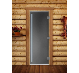 Стеклянная дверь для бани и сауны DoorWood «Престиж Графит Матовый» 2000х700