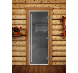 Стеклянная дверь для бани и сауны DoorWood «Престиж Графит» 1900х700