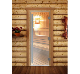 Стеклянная дверь для бани и сауны DoorWood «Престиж Прозрачная» 2000х700
