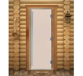 Стеклянная дверь для бани и сауны DoorWood «Престиж Сатин» 2100х800