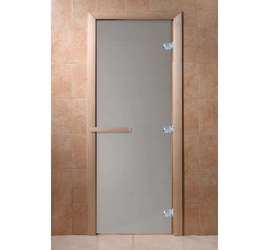 Стеклянная дверь для бани и сауны DoorWood «Теплое Утро» Сатин 1700х700